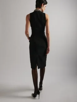 Robe Sans Manches à Col Smoking En Crêpe Noir -barbarabui Soldes Magasin E1300EEA 10 2