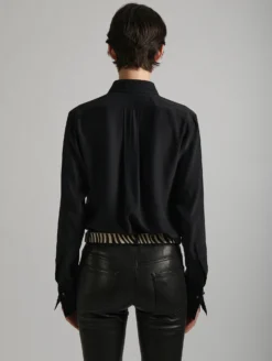 Chemise à Plastron En Crêpe De Soie Noire -barbarabui Soldes Magasin E1405HCB 10 3 0d081b42 3f61 44f6 91f9 46707049b4f3