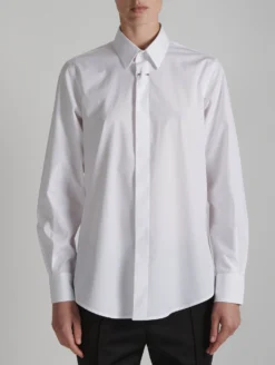 Chemise En Popeline De Coton Blanche -barbarabui Soldes Magasin E1408DHC 01 additional