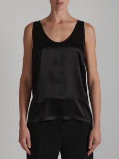 Débardeur En Satin De Soie Noir -barbarabui Soldes Magasin E1432HCA 10 additional