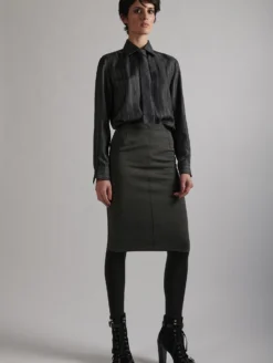 Jupe Crayon En Jersey Milano Grise