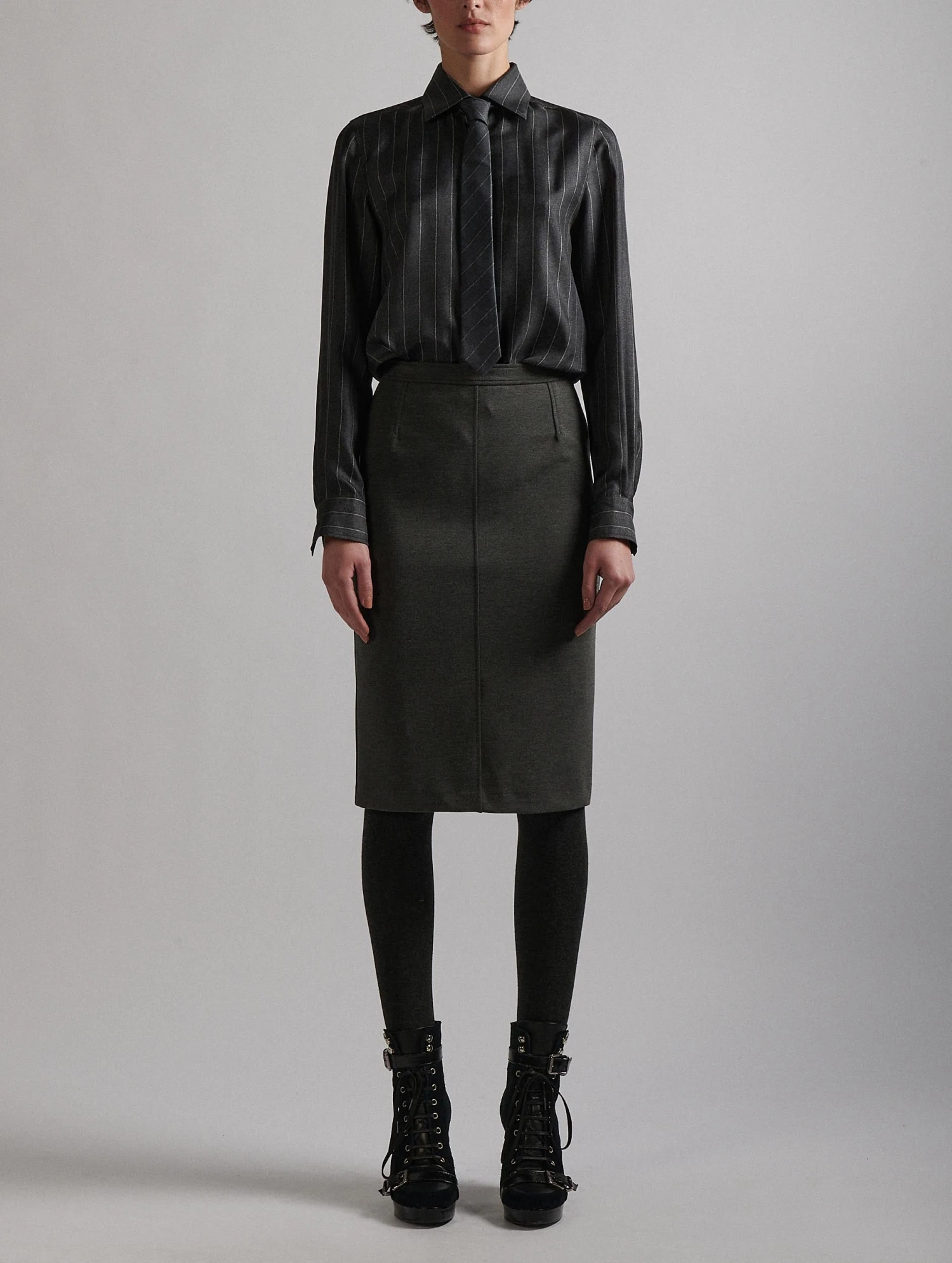 Jupe Crayon En Jersey Milano Grise 4 Jupe Crayon En Jersey Milano Grise – Image 4