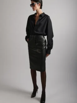 Jupe Crayon En Cuir Plongé Noire -barbarabui Soldes Magasin E1580KUL 10 4 14081bc0 616c 4417 b527 9d732435e58d