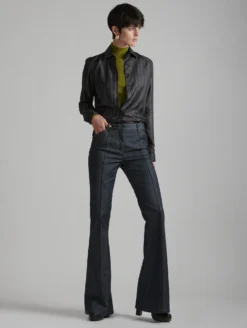 Pantalon De Costume Coupe Bootleg En Denim Lavé