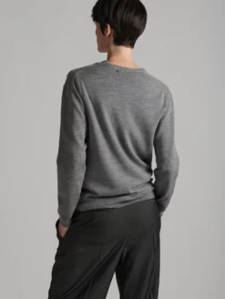 Pull Col V échancré En Maille Mérinos Gris -barbarabui Soldes Magasin E4207MXH 19 2 db7bba66 6b68 49de 955b b53e1af63674