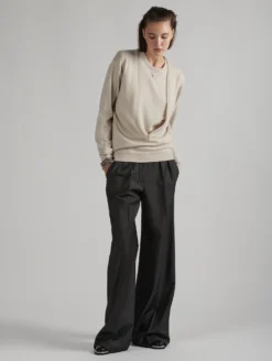 Pull Col V échancré En Maille Mérinos Sable -barbarabui Soldes Magasin E4207MXH 21 3 960c7edd 70fb 4bc5 909c 8dfed71e59e2