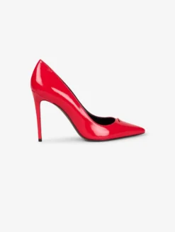 Escarpins En Cuir Verni Rouge