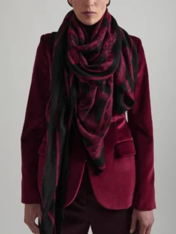 Foulard Imprimé Snake Grenade Et Noir