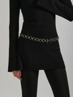 Ceinture Chaîne En Métal Argenté