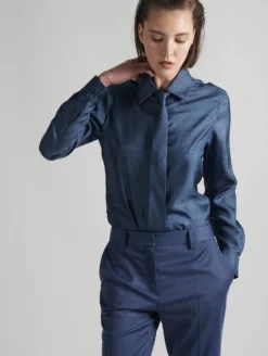 Cravate Fine En Twill à Imprimé Denim