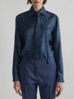 Cravate Fine En Twill à Imprimé Denim -barbarabui Soldes Magasin E9200ERO 30 4