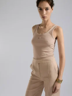 Débardeur En Jersey Cotelé Nude