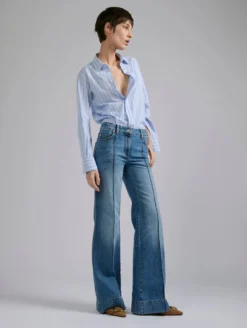 Jean Flare En Denim Bleu 12 Jean Flare En Denim Bleu -barbarabui Soldes Magasin F1624FLF 30 0036 scaled