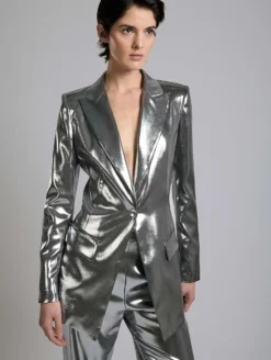 Veste En Lamé "liquide" Argent -barbarabui Soldes Magasin F7216FEM 8010 0118