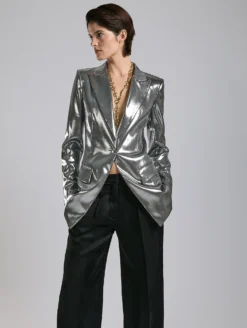 Veste En Lamé "liquide" Argent -barbarabui Soldes Magasin F7216FEM 8010 0288