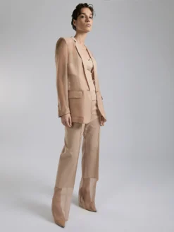 Veste En Organza De Soie Nude -barbarabui Soldes Magasin F7224FCE 04 0902