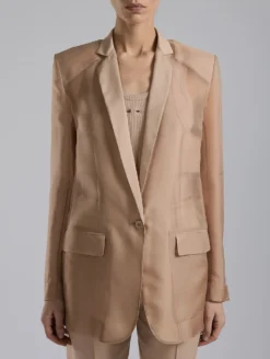 Veste En Organza De Soie Nude -barbarabui Soldes Magasin F7224FCE 04 0927