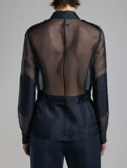 Veste Saharienne En Organza De Soie Marine -barbarabui Soldes Magasin F7251FCE 55 0792 10746655 6afb 409c a6c4 6462a5faa592