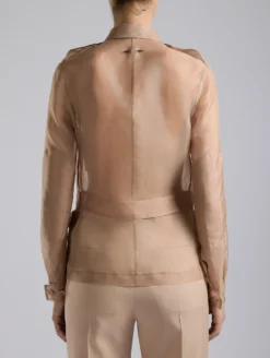 Veste Saharienne En Organza De Soie Nude -barbarabui Soldes Magasin F7251FLE 04 1087