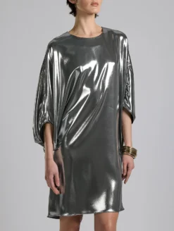 Robe En Lamé "liquide" Argent -barbarabui Soldes Magasin F7326FEM 8010 0297