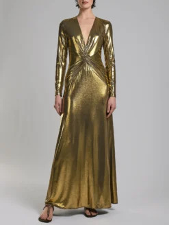 Robe Longue En Jersey Métallisé Gold -barbarabui Soldes Magasin F7350FMA 6010 0372