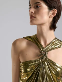 Robe Courte En Jersey Métallisé Gold 9 Robe Courte En Jersey Métallisé Gold -barbarabui Soldes Magasin F7351FMA 6010 0471