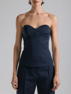 Bustier En Radzimir Coton Soie Marine -barbarabui Soldes Magasin F7423FHF 55 0649