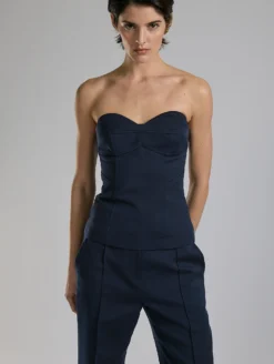 Bustier En Radzimir Coton Soie Marine