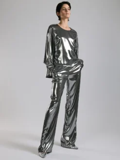 Top Effet Cape En Lamé "liquide" Argent -barbarabui Soldes Magasin F7440FEM 8010 0140