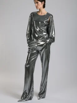 Top Effet Cape En Lamé "liquide" Argent -barbarabui Soldes Magasin F7440FEM 8010 0147