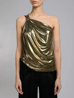 Top Asymétrique En Jersey Métallisé Gold -barbarabui Soldes Magasin F7461FMA 6010 1133