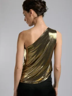 Top Asymétrique En Jersey Métallisé Gold -barbarabui Soldes Magasin F7461FMA 6010 1191