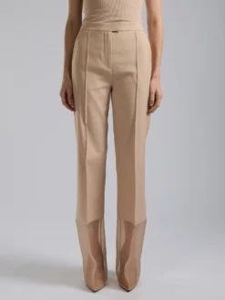 Pantalon En Radzimir Coton Soie Et Organza Nude -barbarabui Soldes Magasin F7628FHF 04 0931