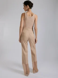 Pantalon En Radzimir Coton Soie Et Organza Nude -barbarabui Soldes Magasin F7628FHF 04 0978
