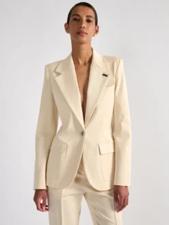 Veste 3 Poches En Gabardine De Coton Stretch Sable