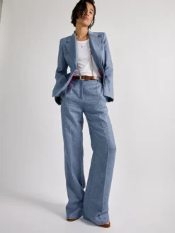 Veste Cintrée En Toile Lin Et Coton Bleue -barbarabui Soldes Magasin barbara bui F1207FHE 20 image 4 f21445bf a5cf 4062 a4ae 914f55017fed