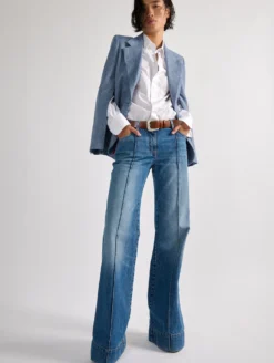 Veste Cintrée En Toile Lin Et Coton Bleue -barbarabui Soldes Magasin barbara bui F1207FHE 20 image 5 1ff70702 8588 49b6 b0ed dd83811b5271