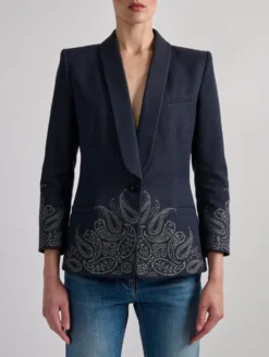 Veste Col Châle Cintrée Avec Effet Jacquard -barbarabui Soldes Magasin barbara bui F1208FLI 30 additional