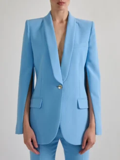 Veste De Costume à Manches Zippées En Crêpe Bleu -barbarabui Soldes Magasin barbara bui F1209EEA 053 additional