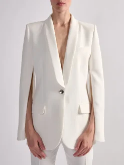 Veste De Costume à Manches Zippées En Crêpe Ivoire -barbarabui Soldes Magasin barbara bui F1209EEA 11 additional