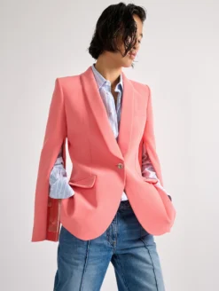 Veste à Manches Zippées En Crêpe Mandarine