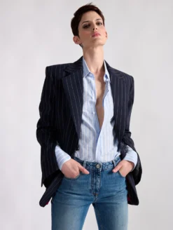 Veste Cintrée à Rayures Tennis Marine -barbarabui Soldes Magasin barbara bui F1211FAE 55 image 6 3c041de3 6beb 4720 a8da 87b244bd82e3