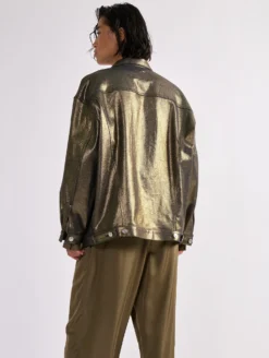 Blouson Oversized En Denim Métallisé Gold -barbarabui Soldes Magasin barbara bui F1253FLB 60 image 5 2d021b7b b4ab 44fc a300 8a6c7bb9f65d