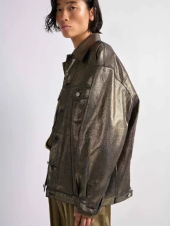 Blouson Oversized En Denim Métallisé Gold -barbarabui Soldes Magasin barbara bui F1253FLB 60 image 6 72a54446 7dff 40fa 877c 9ca326374bd8