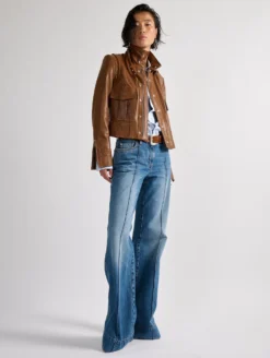 Blouson à Col Montant En Cuir Plongé Camel -barbarabui Soldes Magasin barbara bui F1280FUF 18 image 3 ba12bcfd ca88 4476 ad2a 76779ef01f2d