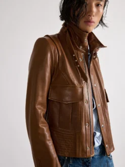 Blouson à Col Montant En Cuir Plongé Camel -barbarabui Soldes Magasin barbara bui F1280FUF 18 image 4 38ba368f 5ed9 4d0c 91ae 5e8c3f8c6526