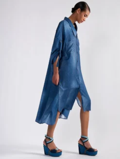 Robe Chemise Fluide à Imprimé Denim -barbarabui Soldes Magasin barbara bui F1322FEL 40 image 3 1844d1be 948e 421d 8ed3 e1aced9a878a