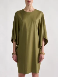 Robe En Satin Mercerisé Kaki -barbarabui Soldes Magasin barbara bui F1326FEH 37 additional