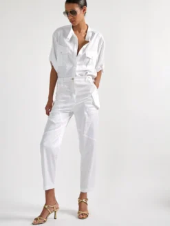 Chemise à Poches Plaquées En Satin Mercerisé Blanc -barbarabui Soldes Magasin barbara bui F1413FEH 01 image 3 3dd13b11 121b 4b07 bd7a 54e5173b1425