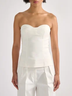 Bustier En Gabardine Stretch Blanc -barbarabui Soldes Magasin barbara bui F1424FEA 11 additional